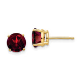 14k 7mm Round Garnet Post Earrings XE74GA