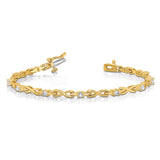14k Complete 1/2 carat Round A Diamond 4-prong X-design 7 inch Tennis Bracelet X2106A