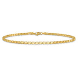14k Polished Double-Sided Hearts Double Link 10 inch Anklet ANK70