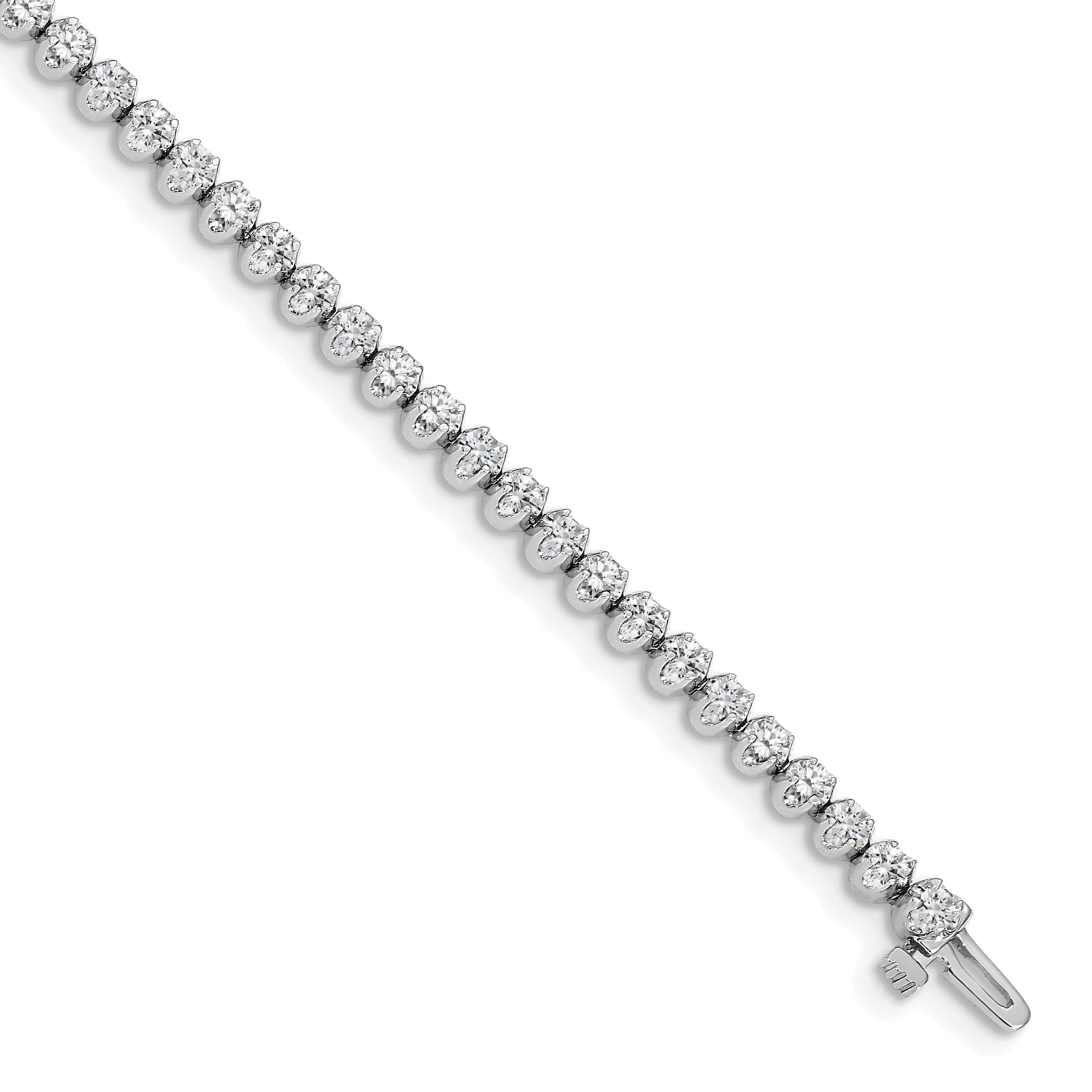 14k White Gold Complete 2.09 carat Round VS Diamond 4-prong 7 inch Tennis Bracelet X10004WVS