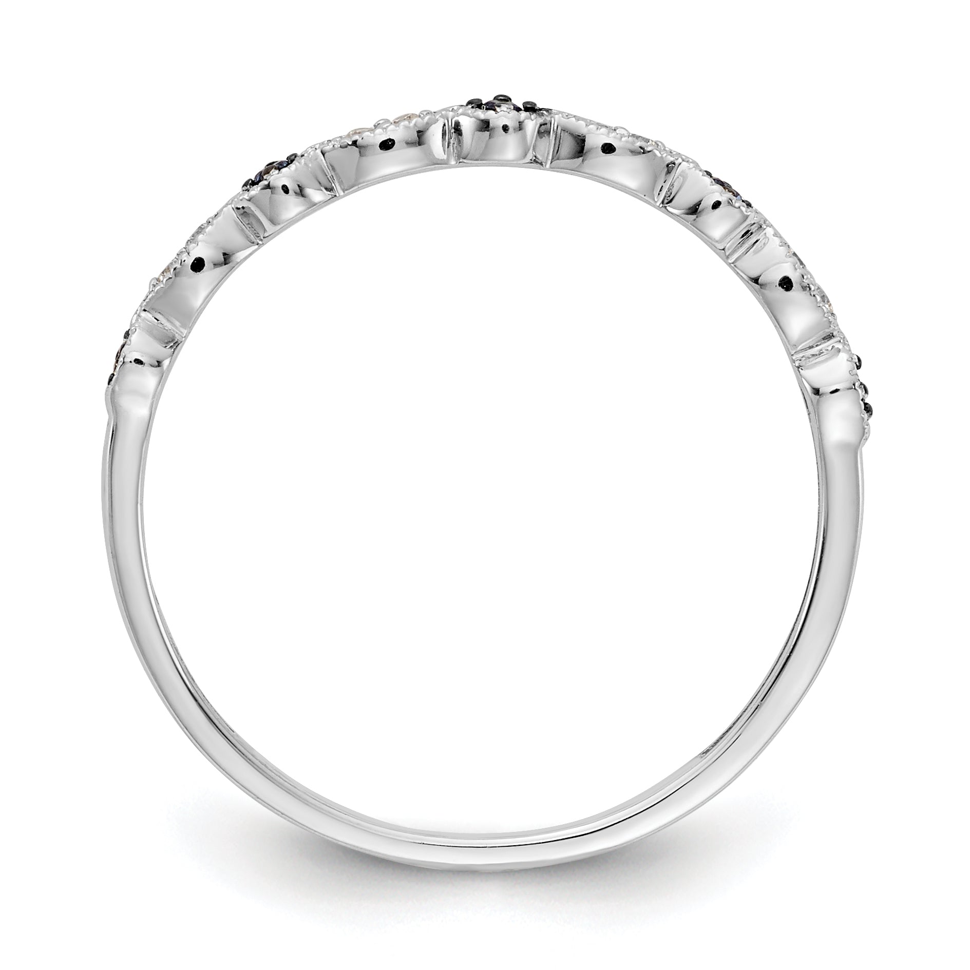 14k Rose Gold 2mm 1/20 carat Diamond Fancy Band RM5625