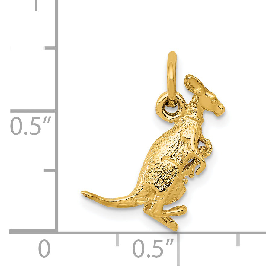 14k 3-D Kangaroo with Joey Charm A0309