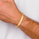 14K 18 inch 7mm Hand Polished Figaro Link with Fancy Lobster Clasp Chain LK107