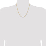 14K 10 inch 2.85mm Semi-Solid Curb with Lobster Clasp Anklet BC192