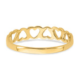 14k Polished Hearts Ring K3900