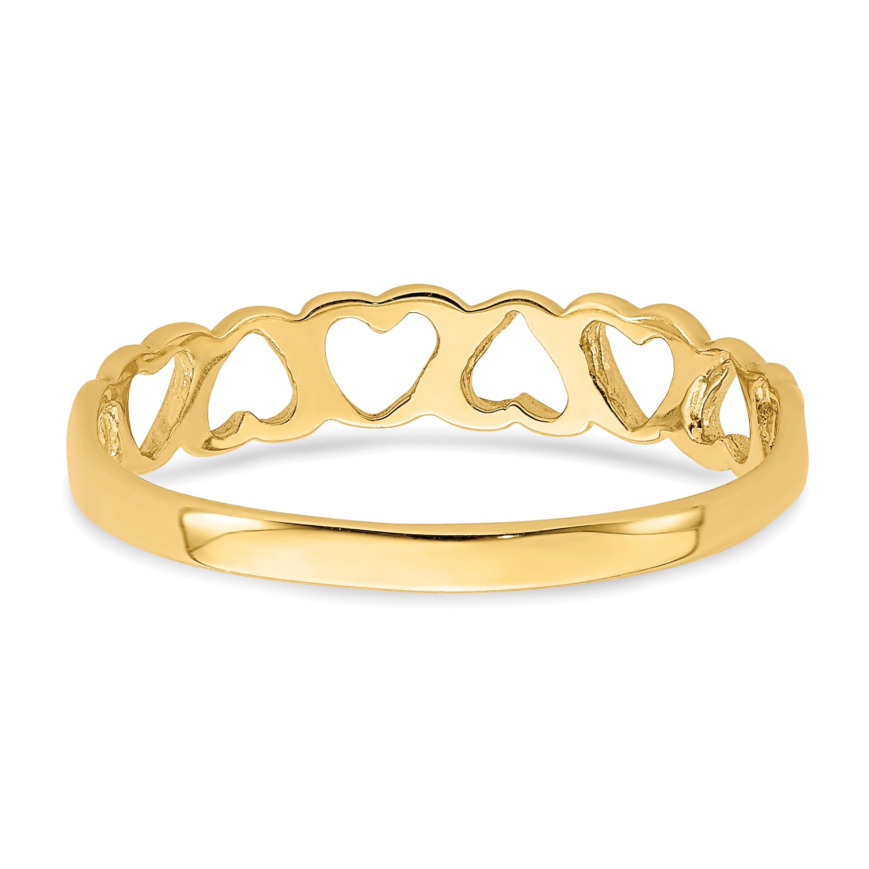 14k Polished Hearts Ring K3900