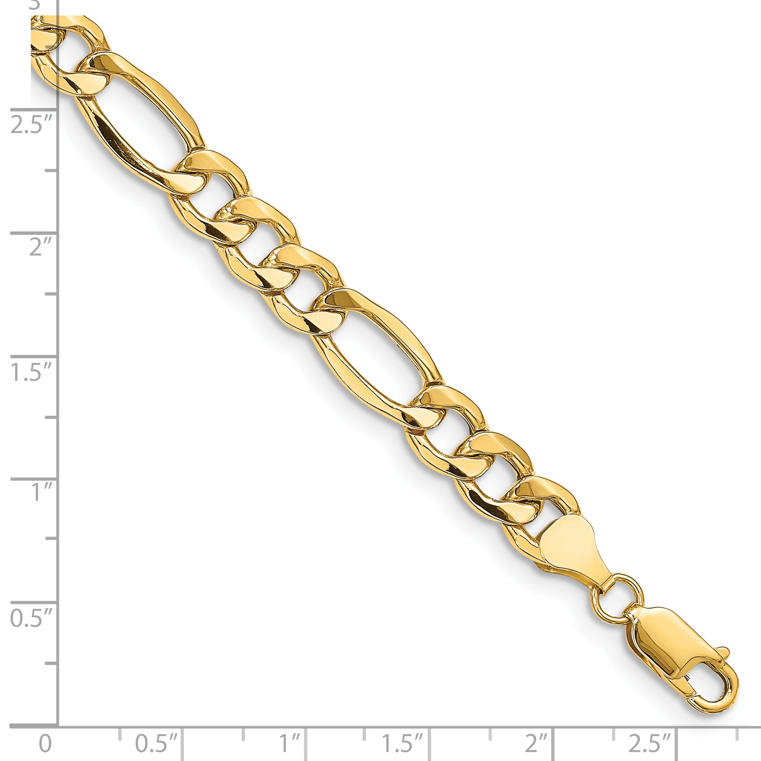 14K 26 inch 8.5mm Semi-Solid Figaro with Lobster Clasp Chain BC190