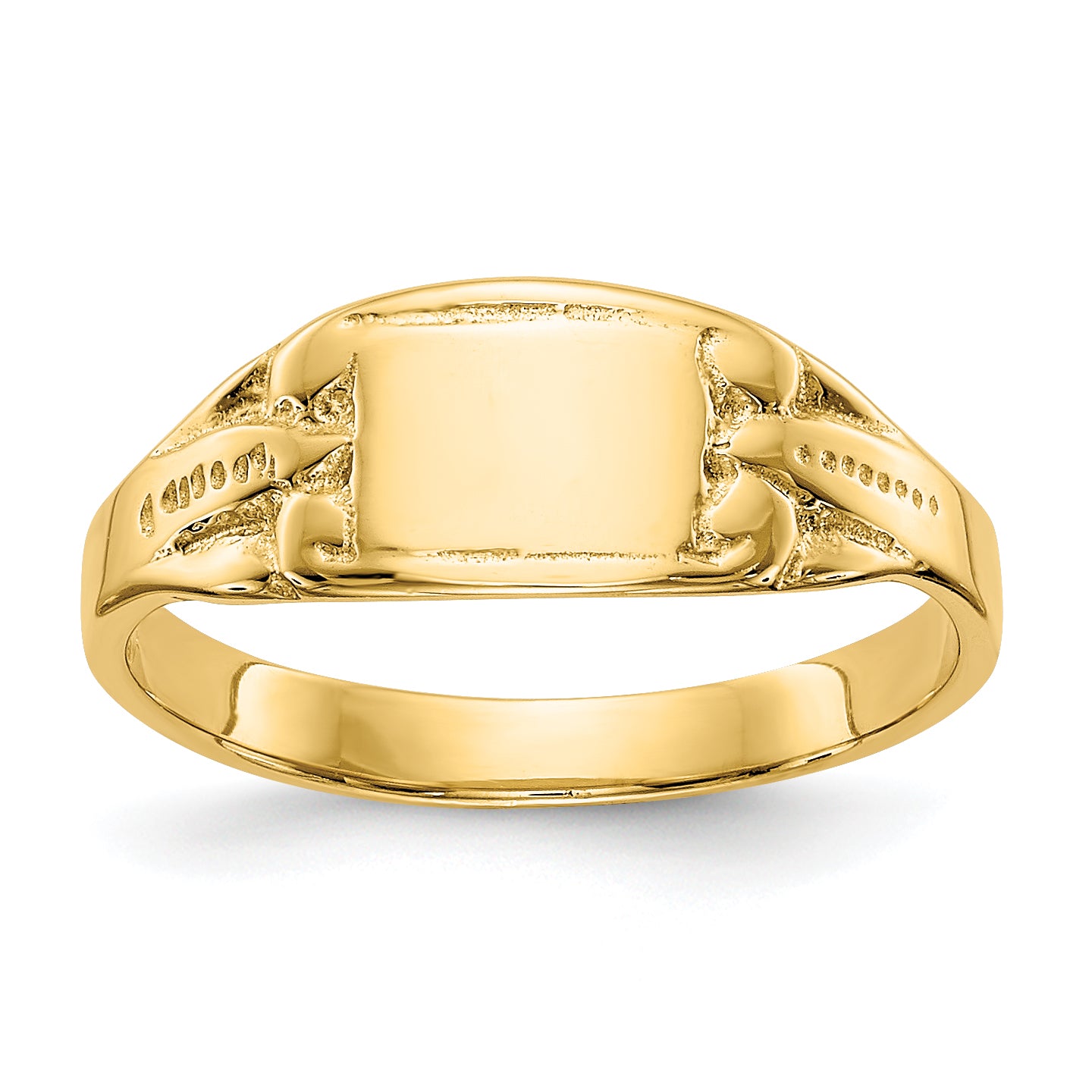 14K Polished 6.25x4.0mm Closed Back Size 3.25 Baby Rectangular Signet Ring R524