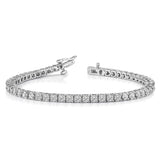14k White Gold Complete 3.92 carat Round VS Diamond 4-prong 7 inch Tennis Bracelet X602WVS
