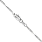 14K White Gold 10 inch 1.2mm Diamond-cut Beaded with Lobter Clasp Anklet PEN79