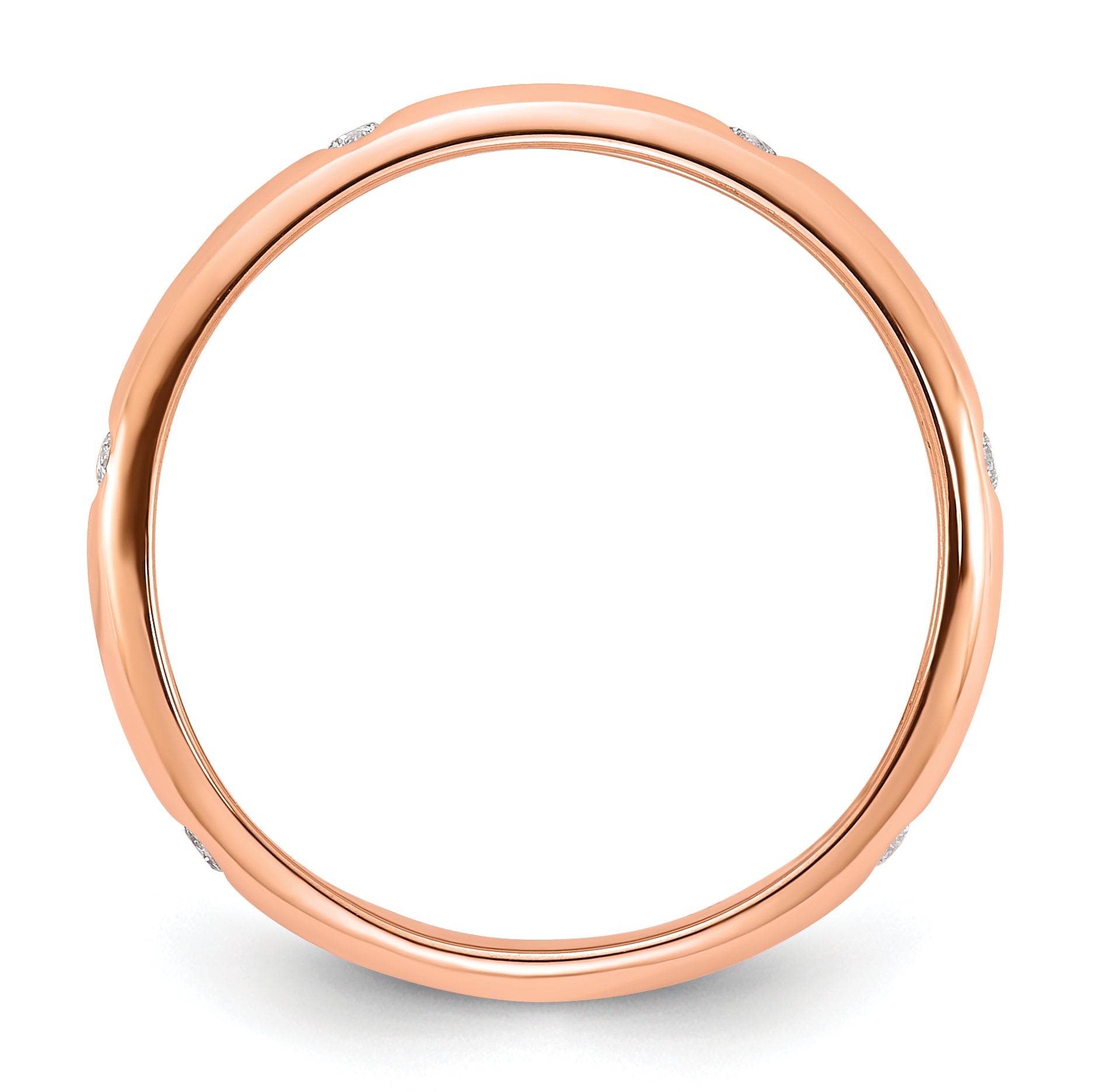 14k Rose Gold 3mm 6-stone 1/10 carat Diamond Band RM5621