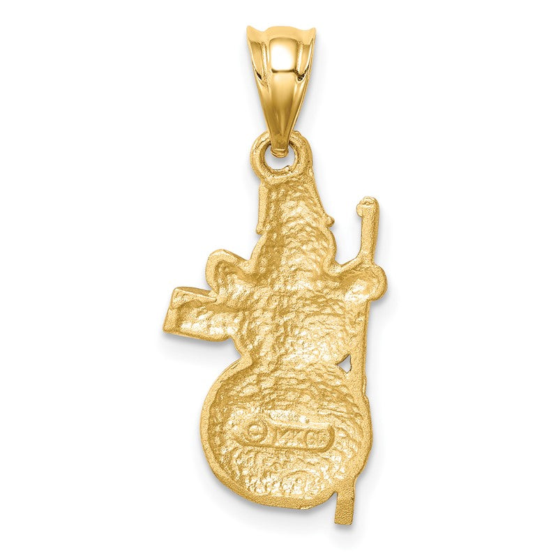 14K Diamond-cut Brushed and Polished Snowman Pendant D4568