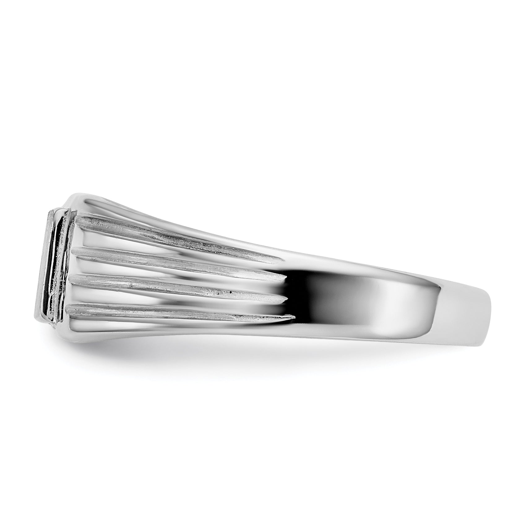 14k White Gold 5.25x5.0mm Childs Open Back Signet Ring D1876