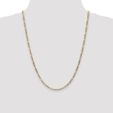 14K 10 inch 3.5mm Semi-Solid Figaro with Lobster Clasp Anklet BC93