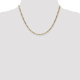 14K 10 inch 3.5mm Semi-Solid Figaro with Lobster Clasp Anklet BC93