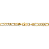 14K 10 inch 3.5mm Semi-Solid Figaro with Lobster Clasp Anklet BC93