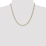 14K 10 inch 3.5mm Semi-Solid Figaro with Lobster Clasp Anklet BC93