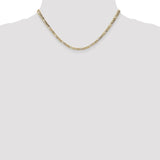 14K 10 inch 3.5mm Semi-Solid Figaro with Lobster Clasp Anklet BC93