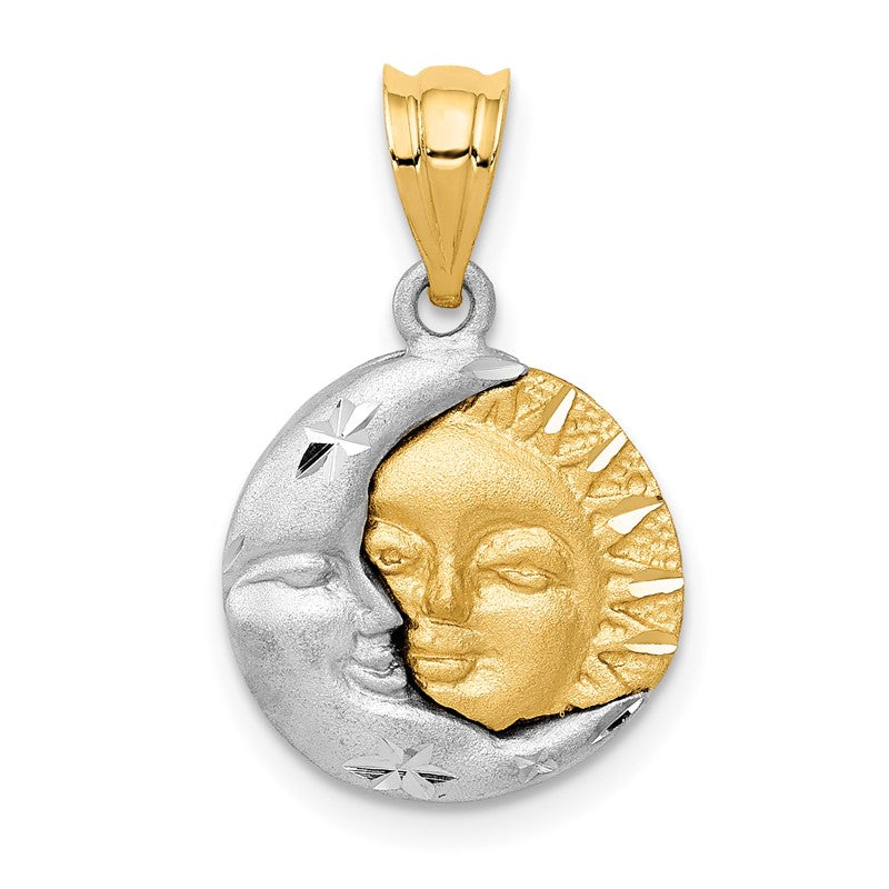 14k Two-tone Sun and Moon Charm D244