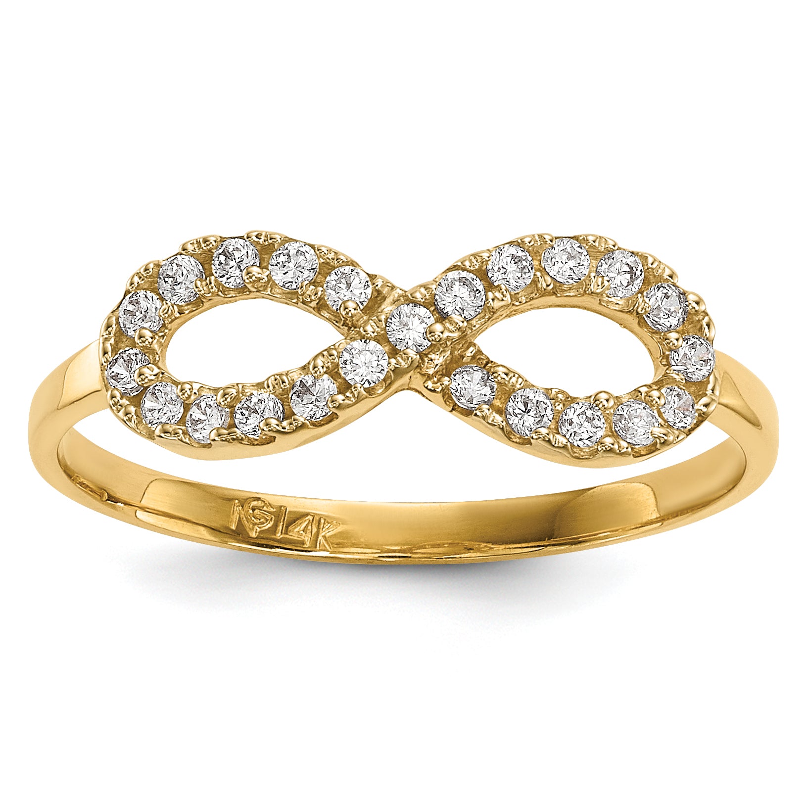 14k CZ Infinity Symbol Ring R610