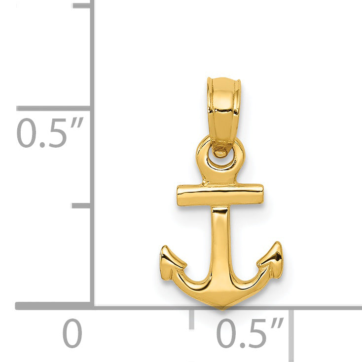 14k Mini Anchor Pendant K3087