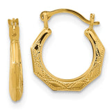 14k Madi K Textured 13mm Hoop Earrings GK536