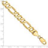 14K 26 inch 8.75mm Flat Figaro with Lobster Clasp Chain FFL220