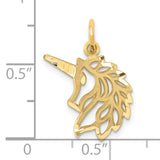 14k Diamond-cut Unicorn Head Pendant C1144