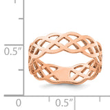 14K Rose Gold Polished Woven Celtic Knot Band D4733