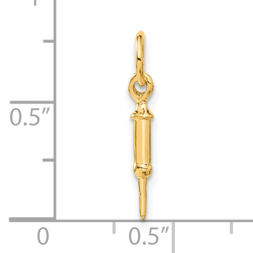 14k Doctors Syringe Charm A2938
