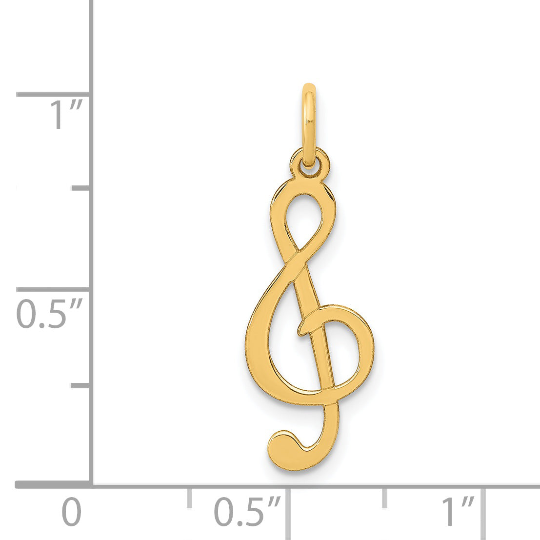 14k Polished Treble Clef Charm C3124