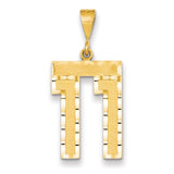 14k Large Brushed Diamond-cut Number 11 Charm LN11