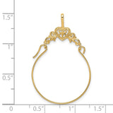 14k Polished Filigree Heart Charm Holder Pendant D1308