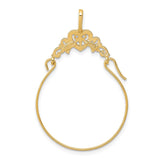 14k Polished Filigree Heart Charm Holder Pendant D1308