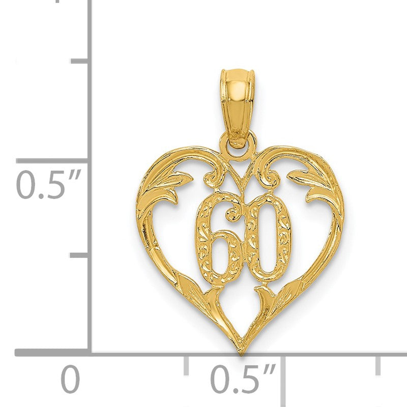 14k 60 Heart Pendant K2616