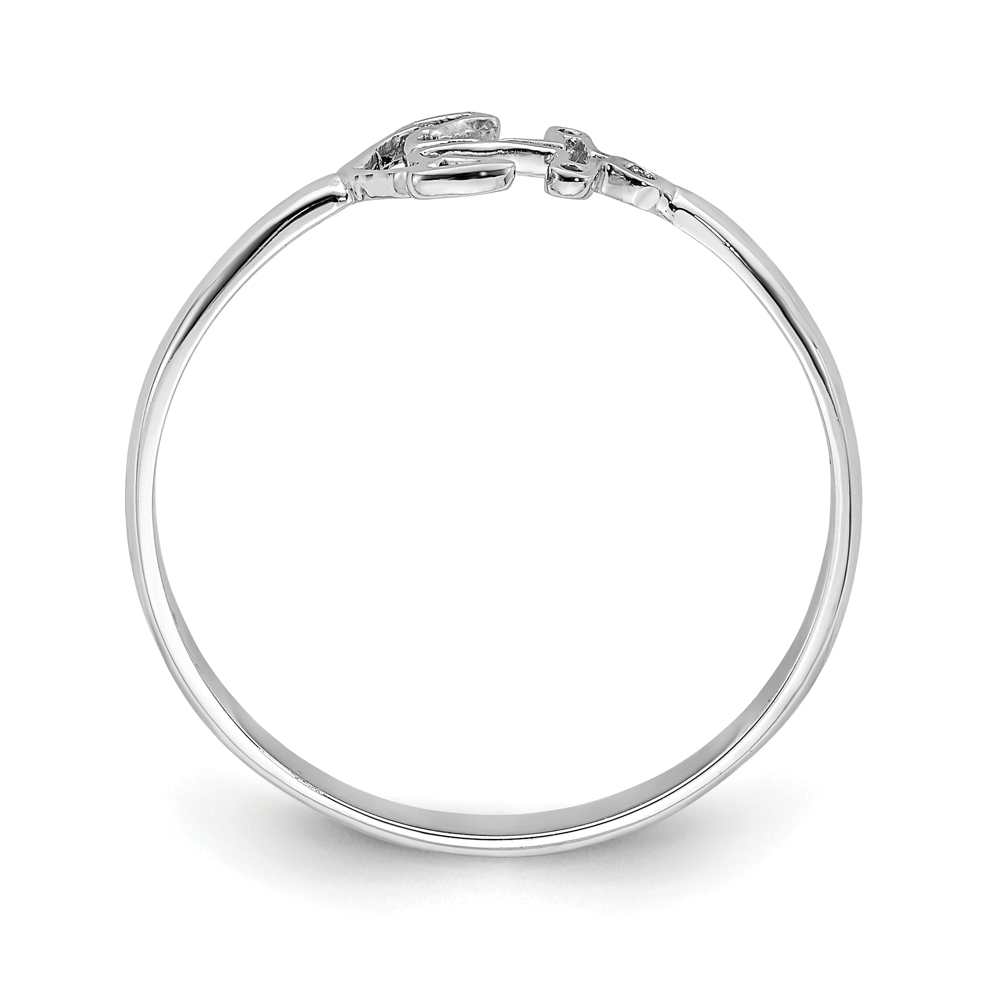 14K White Gold Polished Anchor Ring D4724