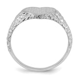 14k White Gold 8.0x9.0mm Open Back Heart Signet Ring RS594