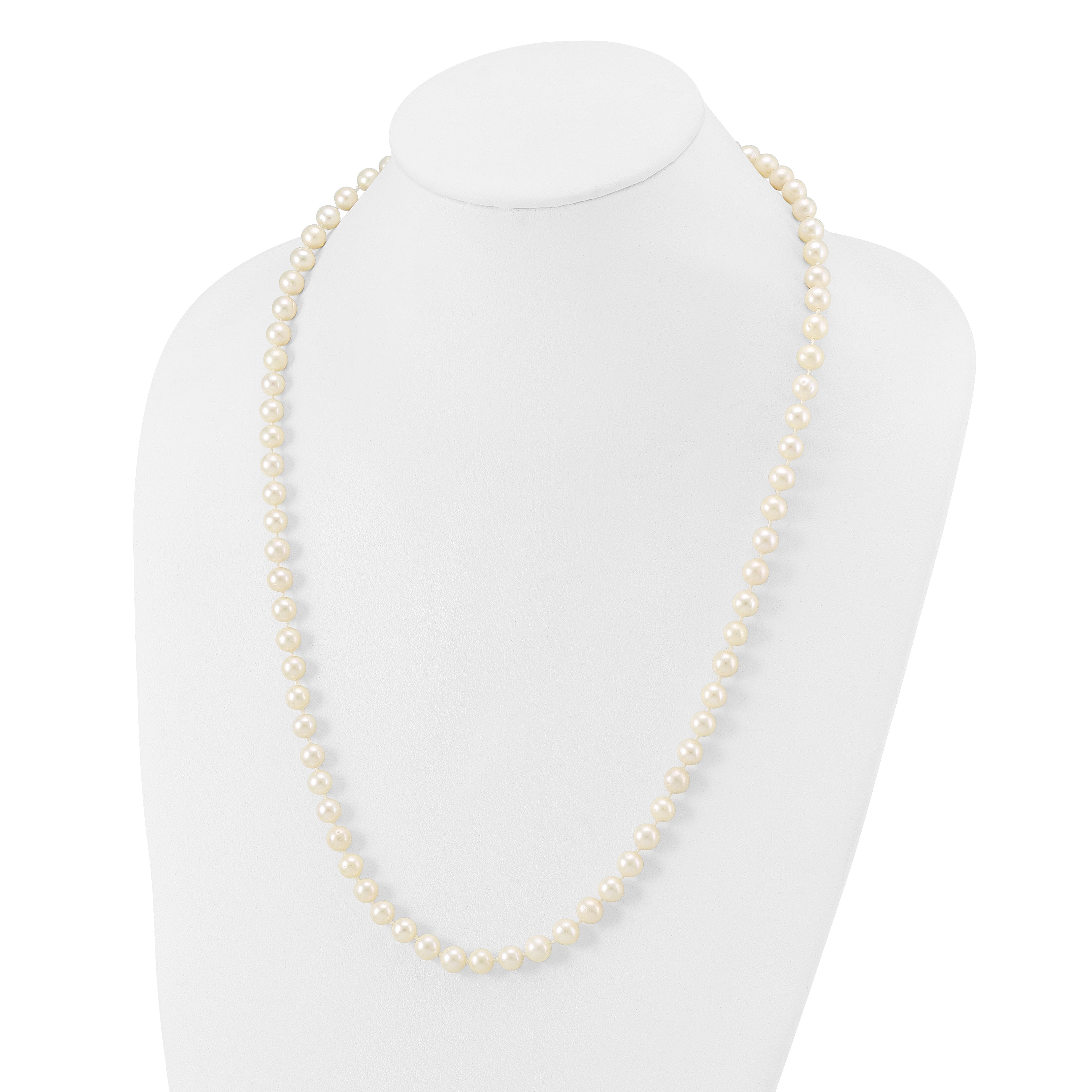 14k 7-8mm White Near-Round Freshwater Cultured Pearl 16 inch Necklace WPN070