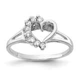 14k White Gold Polished 1/8 carat AA Diamond Heart Ring X9594AA