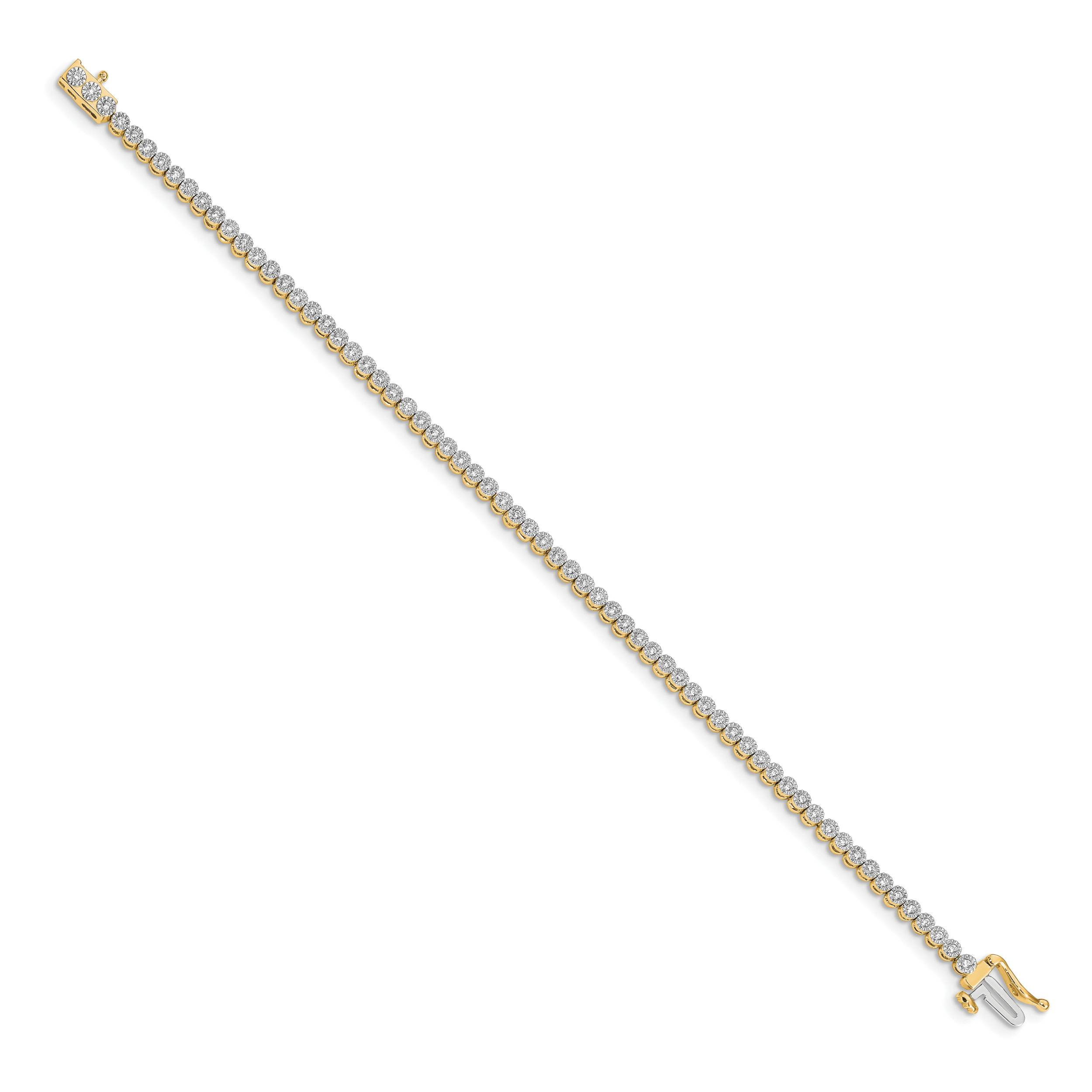 14k White Gold Complete 1/2 carat Diamond Illusion Setting 7 inch Tennis Bracelet BM4648