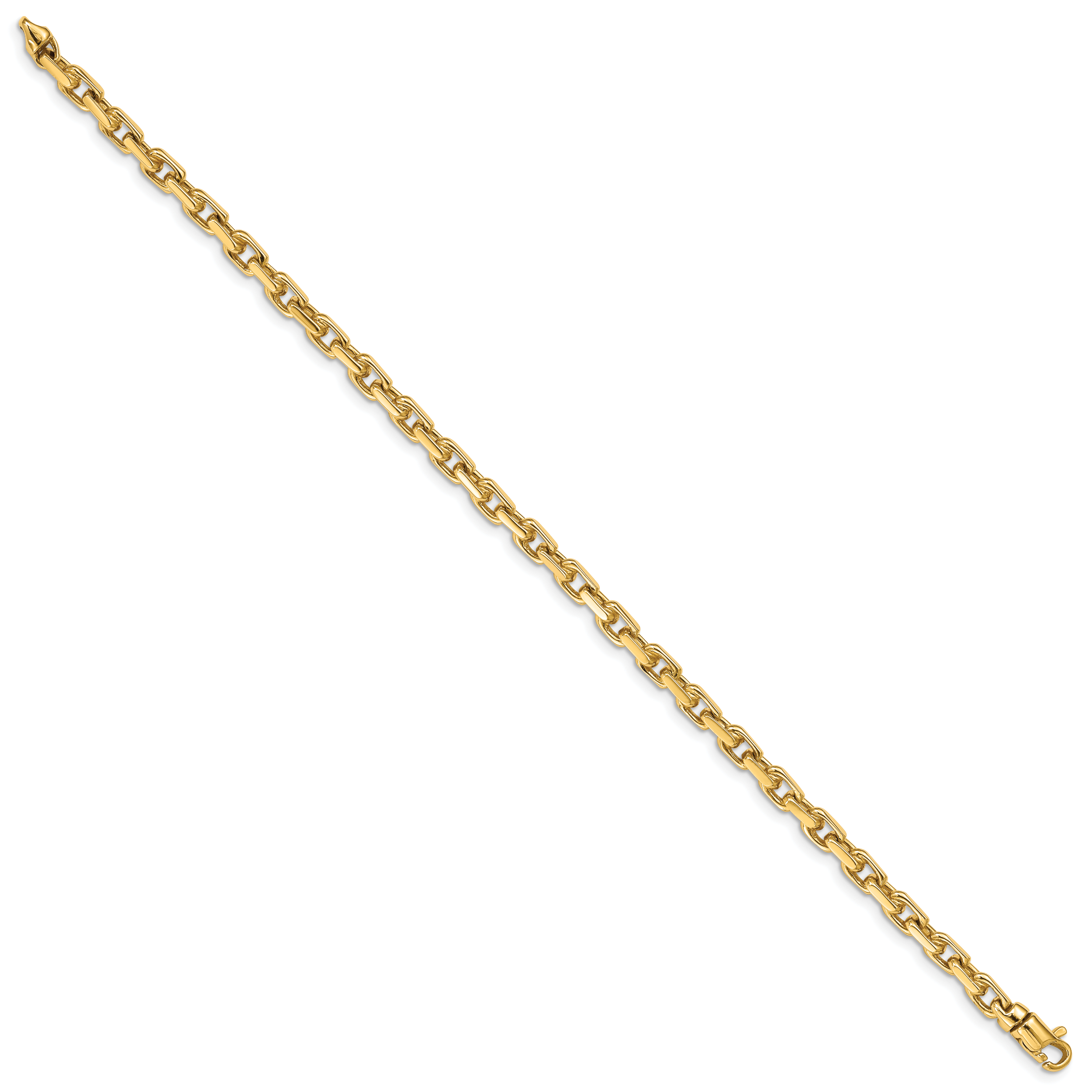 14K 18 inch 4.2mm Hand Polished Fancy Link with Lobster Clasp Chain LK302