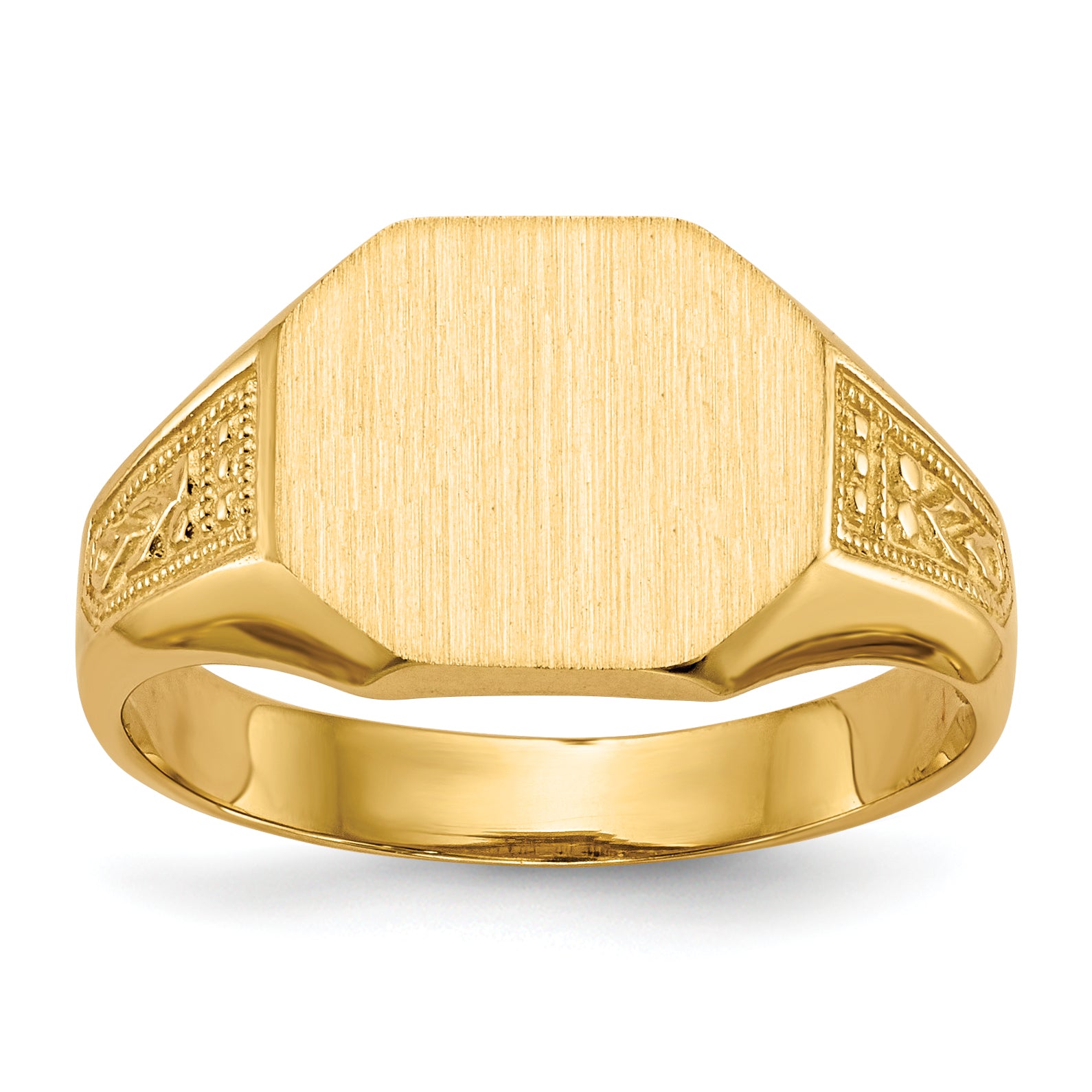 14k 11.0x9.0mm Open Back Signet Ring RS347