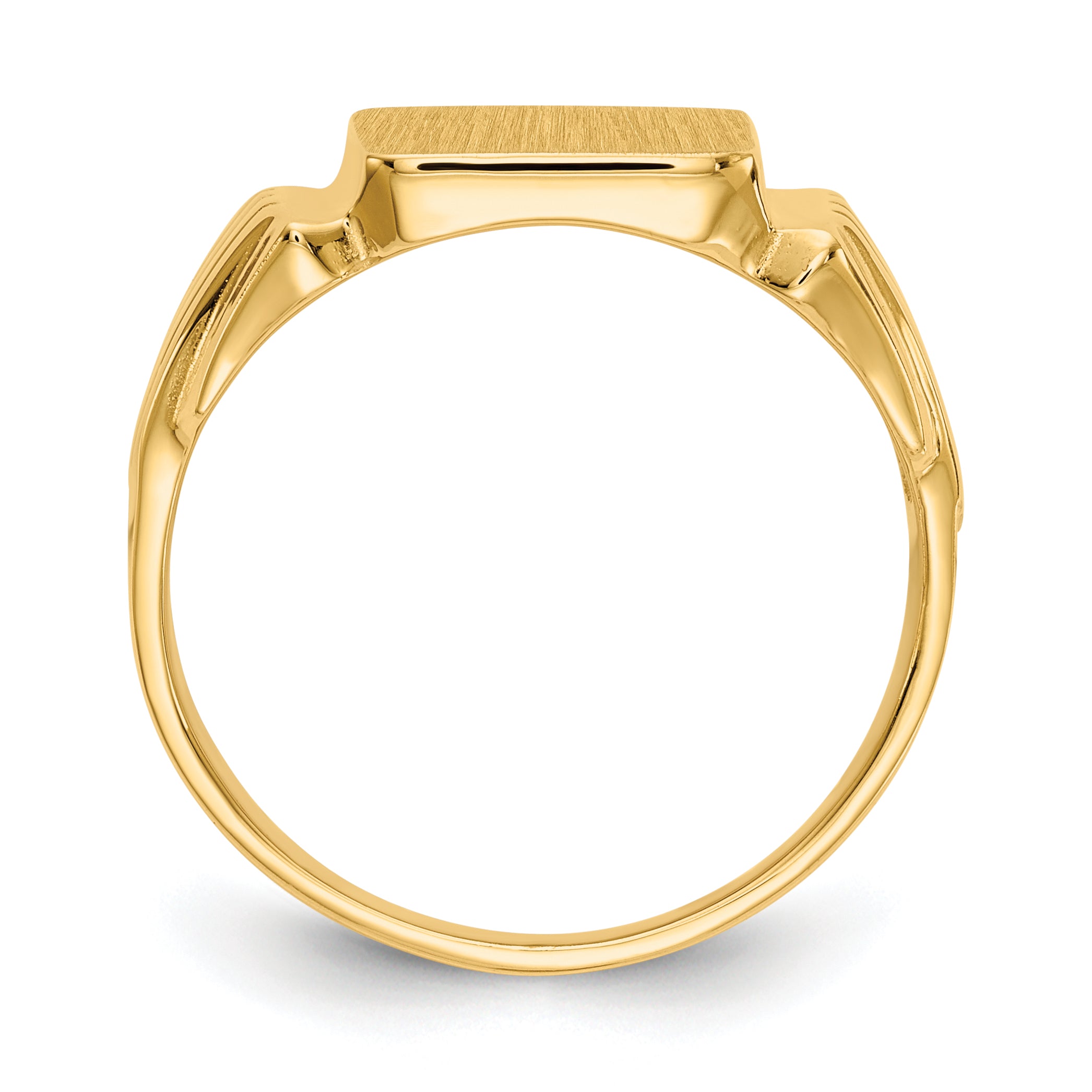 14k 10.5x10.5mm Square Open Back Mens Signet Ring CH171
