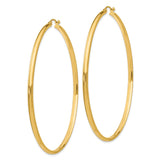 14k 2.75x65mm Polished Tube Hoop Earrings TA239