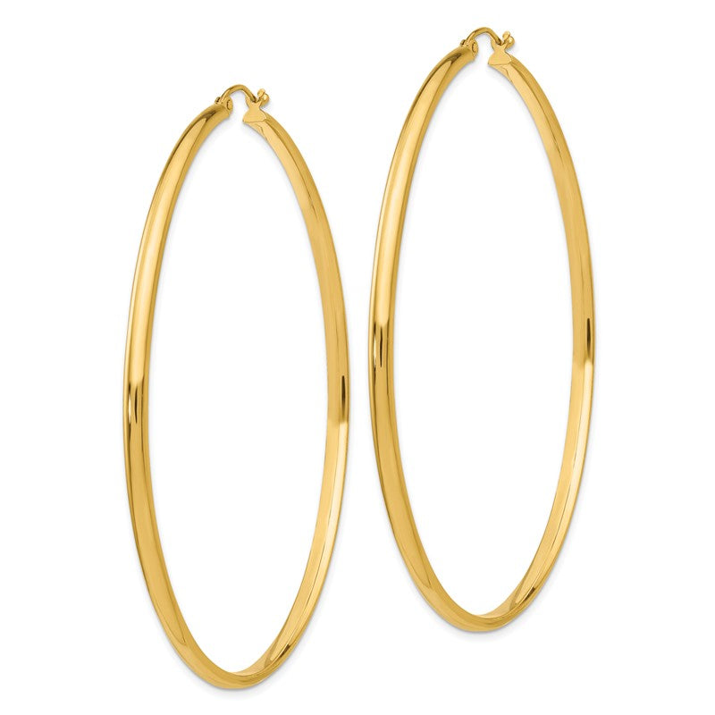 14k 2.75x65mm Polished Tube Hoop Earrings TA239