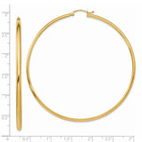 14k 2.75x65mm Polished Tube Hoop Earrings TA239