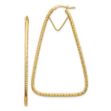 14k Polished & Diamond-cut Double Triangle Hoop Earrings TF1373