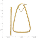 14k Polished & Diamond-cut Double Triangle Hoop Earrings TF1373