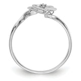 14k White Gold Polished AAA Diamond Heart Ring Y4178AAA