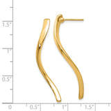 14k Polished Long Curled Post Earrings XY1011